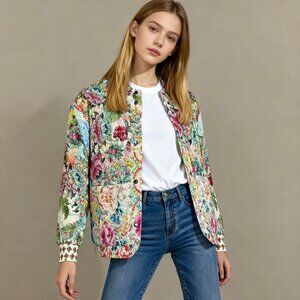 $630 NWOT Johnny Was Reversible Nandru Floral Multicolor Boho Jacket Size S